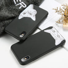 Load image into Gallery viewer, Black &amp; White Cat Phone Case (iPhone X, XS, MAX, 7, 8, 6, 6S, 7, 8 plus, 5, 5s, SE, XR)