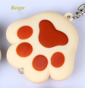 Cat Paw Feet Key Chain With Sound Light LED Flashlight