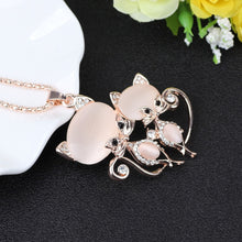 Load image into Gallery viewer, 2 Crystal Cat Necklace