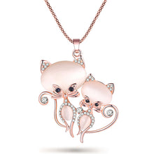 Load image into Gallery viewer, 2 Crystal Cat Necklace