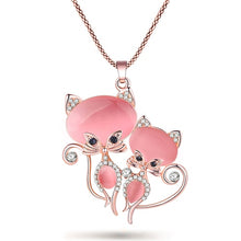 Load image into Gallery viewer, 2 Crystal Cat Necklace