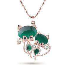 Load image into Gallery viewer, 2 Crystal Cat Necklace
