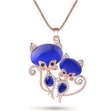 Load image into Gallery viewer, 2 Crystal Cat Necklace