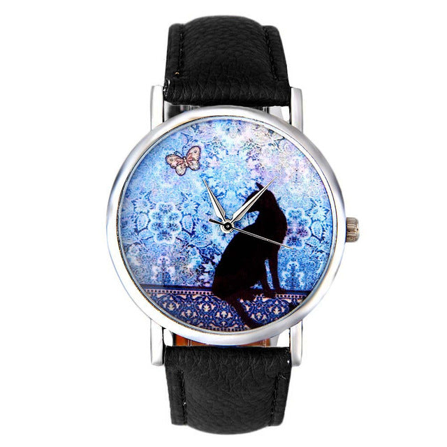 The Black Cat & Butterfly Quartz Watch