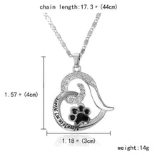 Load image into Gallery viewer, Always In My Heart Cat Paw Necklace