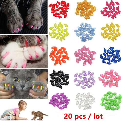 20 piece Soft Silicone Cat Nail Caps