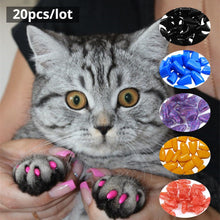 Load image into Gallery viewer, 20 piece Soft Silicone Cat Nail Caps
