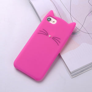 3D Cat Silicone Soft Phone Cases (iPhone 7, 7Plus, 6, 6S, 5S, SE, X, XS, Max)