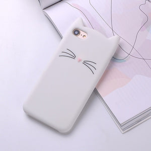 3D Cat Silicone Soft Phone Cases (iPhone 7, 7Plus, 6, 6S, 5S, SE, X, XS, Max)