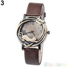 Load image into Gallery viewer, Vintage  Bronze Cat Quartz Watch