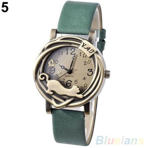 Vintage  Bronze Cat Quartz Watch