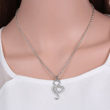 Load image into Gallery viewer, Silver Crystal Cat Necklace