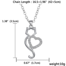 Load image into Gallery viewer, Silver Crystal Cat Necklace