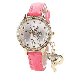 Crystal Cat Rhinestone  Watch