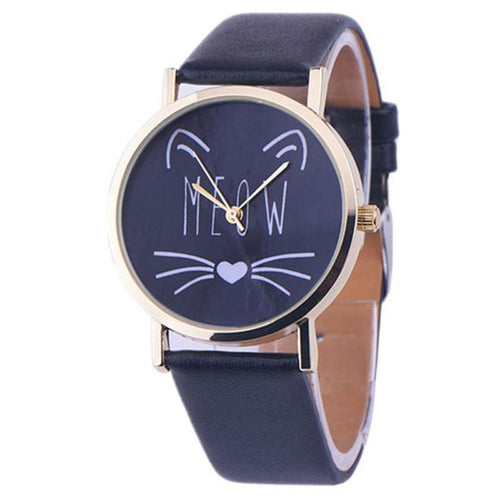 Cat Meow Leather Watch