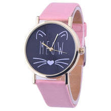 Load image into Gallery viewer, Cat Meow Leather Watch