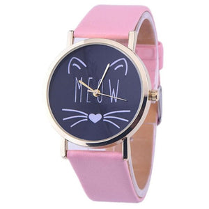 Cat Meow Leather Watch