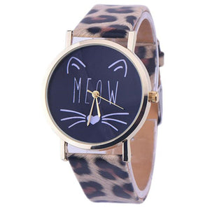 Cat Meow Leather Watch
