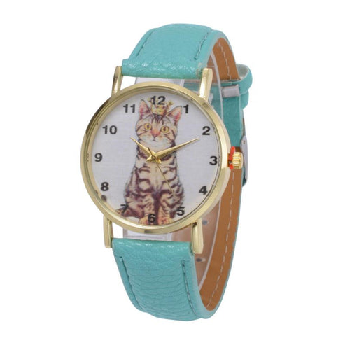 The Crowned Cat Leather Quartz Watch