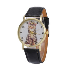 Load image into Gallery viewer, The Crowned Cat Leather Quartz Watch