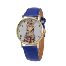 Load image into Gallery viewer, The Crowned Cat Leather Quartz Watch