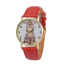 Load image into Gallery viewer, The Crowned Cat Leather Quartz Watch