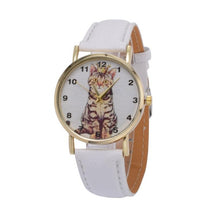 Load image into Gallery viewer, The Crowned Cat Leather Quartz Watch