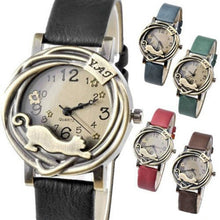Load image into Gallery viewer, Vintage  Bronze Cat Quartz Watch