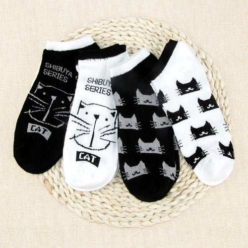 Low Ankle Cat Socks