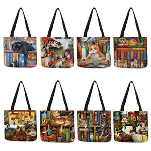 Oil Painting Cat Tote Bag