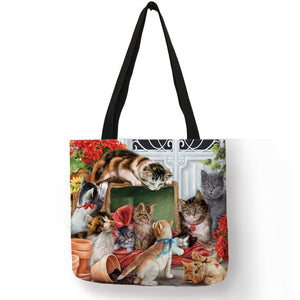 Oil Painting Cat Tote Bag