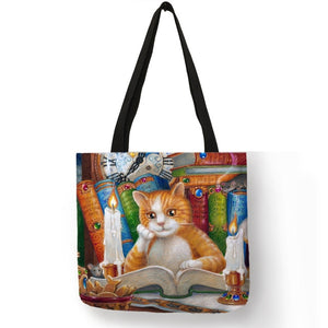 Oil Painting Cat Tote Bag