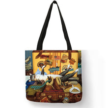 Load image into Gallery viewer, Oil Painting Cat Tote Bag
