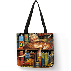 Oil Painting Cat Tote Bag