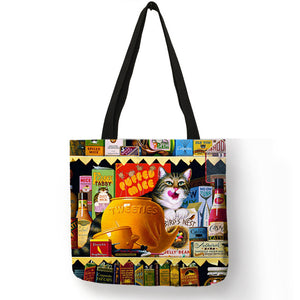Oil Painting Cat Tote Bag