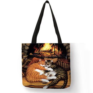 Oil Painting Cat Tote Bag