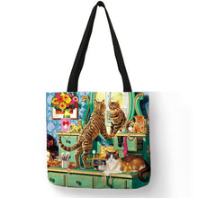 Load image into Gallery viewer, Oil Painting Cat Tote Bag