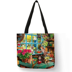 Oil Painting Cat Tote Bag