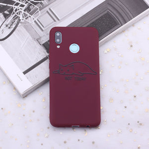 For Huawei Honor Mate 10 20 Nova P20 P30 P Smart Cat Silicone Phone Case Cover Capa Fundas Coque