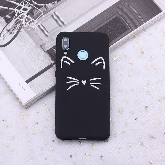 For Huawei Honor Mate 10 20 Nova P20 P30 P Smart Cat Silicone Phone Case Cover Capa Fundas Coque