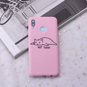 For Huawei Honor Mate 10 20 Nova P20 P30 P Smart Cat Silicone Phone Case Cover Capa Fundas Coque