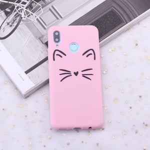 For Huawei Honor Mate 10 20 Nova P20 P30 P Smart Cat Silicone Phone Case Cover Capa Fundas Coque