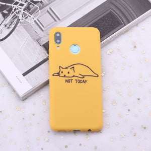 For Huawei Honor Mate 10 20 Nova P20 P30 P Smart Cat Silicone Phone Case Cover Capa Fundas Coque